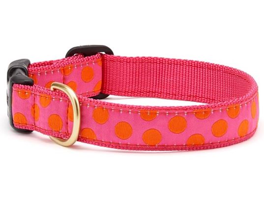 Up country Pink Orange Dot Dog Collar