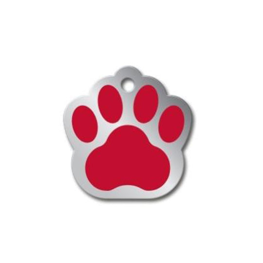 Large Paw Red Epoxy Tag