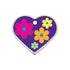 Quick Tag Purple with Daisies Large Heart Tag - Raised Edge