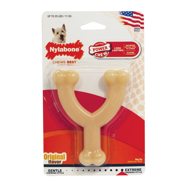 Nylabone Power Chew Long-Lasting Wishbone Dog Toy Original Flavor