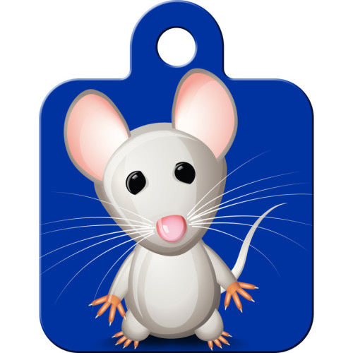 Quick Tag Purple with Gray Mouse Small Square Tag
